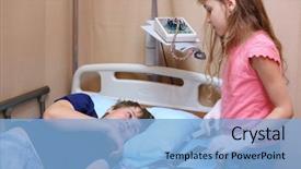  Presentation with naughty girl is standing - Beautiful PPT layouts featuring central nervous system - girl standing with a syringe backdrop and a light blue colored foreground