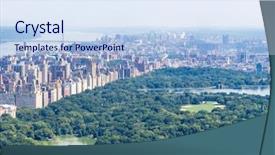  Presentation with taxi cabs new york city - Beautiful PPT theme featuring central park and the central backdrop and a sky blue colored foreground