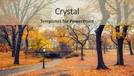  Presentation with new york city subway station - Presentation design with central park at rainy morning background and a soft green colored foreground