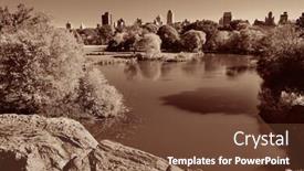  Presentation with manhattan - Presentation enhanced with central-park-autumn-and-midtown background and a tawny brown colored foreground