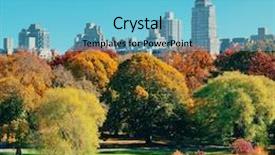  Presentation with new york city subway station - Slide set having central park autumn and midtown background and a light blue colored foreground