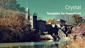  Presentation with manhattan - Colorful presentation enhanced with central-park-autumn-with-castle backdrop and a seafoam green colored foreground