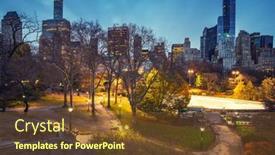  Presentation with new york city - Slide deck consisting of central-park-in-new-york background and a  colored foreground