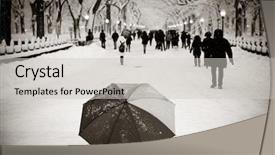  Presentation with winter and new beginnings - Beautiful slide deck featuring central park winter in midtown backdrop and a  colored foreground