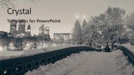  Presentation with manhattan - Presentation design enhanced with central park winter with skyscrapers background and a light gray colored foreground