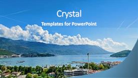  Presentation with part of engine - Audience pleasing slide set consisting of central part of budva montenegro backdrop and a teal colored foreground