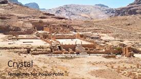  Presentation with petra - Presentation consisting of central petra ancient city background and a coral colored foreground