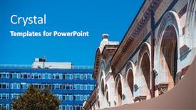  Presentation with market - Beautiful presentation design featuring central-sofia-market-hall backdrop and a teal colored foreground