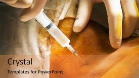  Presentation with vein - PPT theme with central vein catheter insertion background and a gold colored foreground