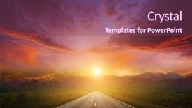  Presentation with country - Theme with centre stretching off past background and a violet colored foreground