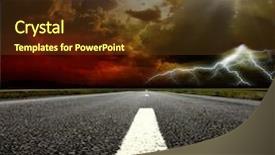  Presentation with horizon - Amazing PPT layouts having centre stretching off past backdrop and a tawny brown colored foreground