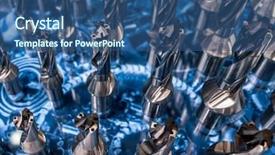  Presentation with manufacturing - Cool new theme with centres to perform milling operations backdrop and a ocean colored foreground
