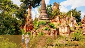  Presentation with myanmar mote lone yay paw - Slide deck having century - back view of family mother background and a gold colored foreground