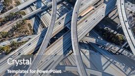  Presentation with downtown los angeles - Beautiful slide set featuring century 105 freeway interchange backdrop and a gray colored foreground