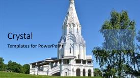  Presentation with church - Colorful presentation theme enhanced with century 16 - church of the ascension 1532 backdrop and a  colored foreground