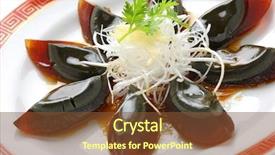  Presentation with chinese food - Beautiful theme featuring century egg chinese food backdrop and a tawny brown colored foreground