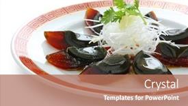  Presentation with chinese food - Theme having duck eggs - century egg chinese food background and a coral colored foreground