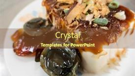  Presentation with egg - Presentation design consisting of century-egg-tofu-the-famous background and a tawny brown colored foreground