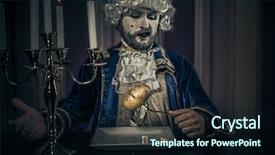  Presentation with eighteenth century interiors or women - Beautiful PPT theme featuring century image posing with candle backdrop and a  colored foreground