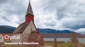  Presentation with gothic - Cool new theme with century romanesque gothic dale church backdrop and a tawny brown colored foreground