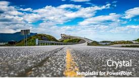  Presentation with road construction - Theme with century the road classified background and a coral colored foreground