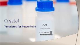  Presentation with plastic packaging - Slide set with ceo2-cerium-iv-oxide-cerianite background and a sky blue colored foreground