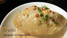  Presentation with sauce - Audience pleasing theme consisting of cepelinai-zeppelin-with-gravy-sauce backdrop and a yellow colored foreground