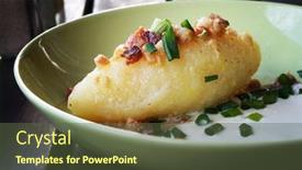  Presentation with cream - Slide set featuring cepelinai-zeppelin-with-sour-cream background and a tawny brown colored foreground