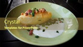  Presentation with food green earth - Cool new slide deck with cepelinai-zeppelin-with-sour-cream backdrop and a tawny brown colored foreground