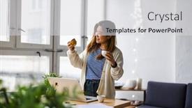  Presentation with online selling - Slides enhanced with ceramic-artist-selling-her-products background and a  colored foreground