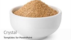  Presentation with flour - Cool new PPT theme with ceramic-bowl-of-bran-flour backdrop and a white colored foreground