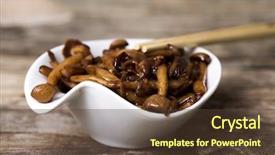  Presentation with white house - Theme having ceramic bowl with sauteed japanese background and a tawny brown colored foreground