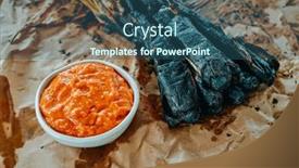  Presentation with dip - Theme featuring ceramic-bowl-with-some-romesco background and a  colored foreground