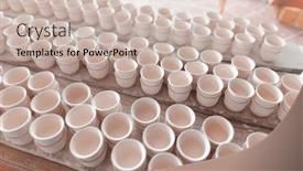  Presentation with paint application - PPT theme enhanced with ceramic-cups-before-application background and a soft green colored foreground