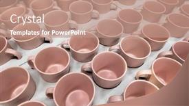  Presentation with geometry - Theme enhanced with ceramic-cups-in-a-row background and a coral colored foreground