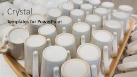  Presentation with geometry - Audience pleasing PPT layouts consisting of ceramic-cups-in-a-row backdrop and a light gray colored foreground