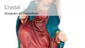  Presentation with virgin mary - Presentation theme consisting of ceramic-figure-of-the-virgin background and a white colored foreground