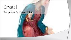  Presentation with virgin mary - Theme with ceramic-figure-of-the-virgin background and a white colored foreground