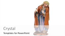  Presentation with joseph - PPT theme featuring ceramic-figure-representing-joseph-man background and a white colored foreground