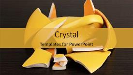  Presentation with pineapple a yellow wooden - Slide deck with ceramic fracture - yellow broken cup on wooden background and a  colored foreground