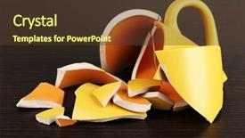  Presentation with pineapple a yellow wooden - Audience pleasing slide deck consisting of ceramic fracture - yellow broken cup on wooden backdrop and a  colored foreground