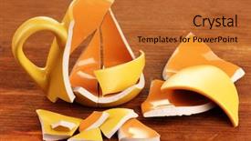  Presentation with pineapple a yellow wooden - Cool new theme with ceramic fracture - yellow broken cup on wooden backdrop and a  colored foreground