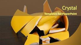  Presentation with pineapple a yellow wooden - Presentation theme enhanced with ceramic fracture - yellow broken cup on wooden background and a  colored foreground