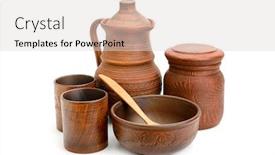  Presentation with ceramic - Theme having ceramic-glasses-jug-bowl-pot background and a lemonade colored foreground