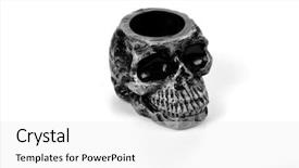  Presentation with skull - Amazing presentation having ceramic human skull ash tray backdrop and a  colored foreground