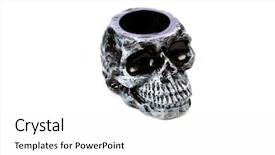  Presentation with ghost human skull - Presentation theme consisting of ceramic human skull ash tray background and a  colored foreground