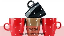  Presentation with simple - PPT theme having polka dot isolated on white background and a red colored foreground