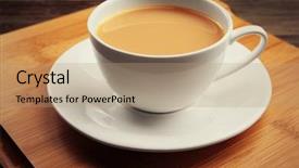  Presentation with milk tea - Cool new presentation design with cup of tea with milk backdrop and a coral colored foreground