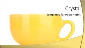  Presentation with skin care natural yellow and white - Beautiful PPT theme featuring yellow cup and saucer isolated on white backdrop and a white colored foreground