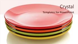  Presentation with white plate - Slide deck with ceramic plate isolated on white background background and a lemonade colored foreground